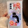 Черный Кот Цветок Ледяная Текстура Чехол для Телефона для Samsung Galaxy A55 A56 A36 A26 A16 A53 A06 A14 A24 A34 A54 A15 A25 A35 A13 Крышка