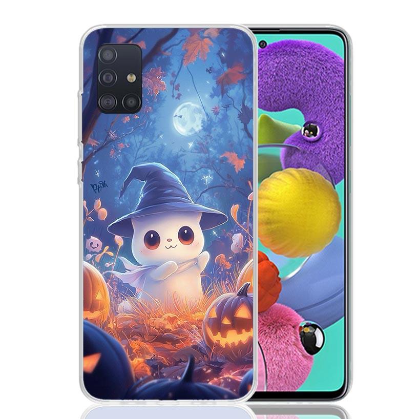 Милый Хэллоуинский Чехол-Призрак для Телефона Samsung Galaxy A52 A32 A22 A12 A02S A50S A30S A51 A31 AA71 Note 20 Ultra 10 S10 Plus Galaxy