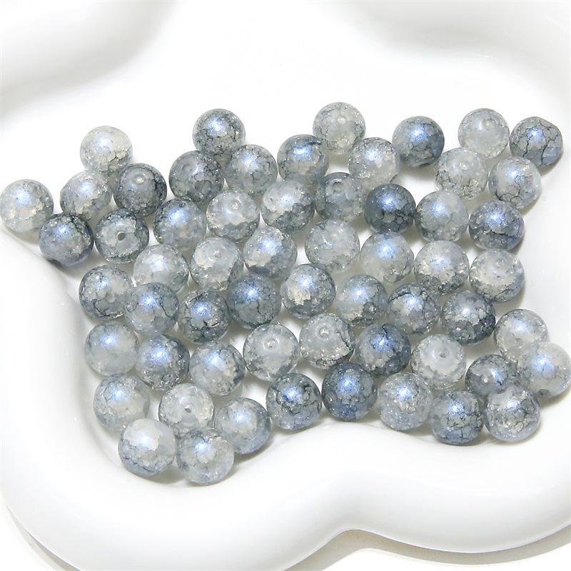 Комплект браслетов из бисера Summer Jelly Gold Glitter: Двойные стеклянные круглые бусины и полусахарные пузырчатые бусины