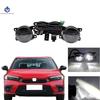 1 Pair Car Front Bumper LED Fog Lights Assembly Driving Lamp Foglight Wiring Switch Set For Honda Civic 2022 2023