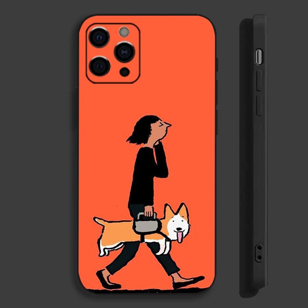 Чехол для телефона Jean J-Jullien Art3 для Apple iPhone 15,14,13,12,11,Pro,X,XS,Max,XR,Plus,Mini Мягкий черный чехол