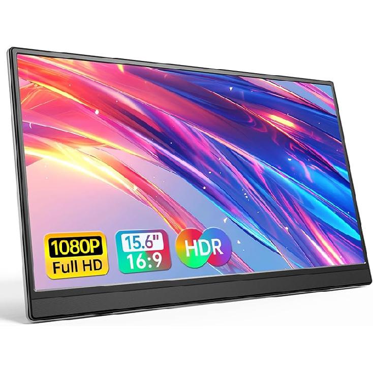 Портативный монитор 15,6 дюйма 1080P USB-C HDMI Ультратонкий дорожный монитор с подставкой, для ноутбука, ПК, телефона Mac, PS, Xbox, Swich IPS Ультратонкий Zero