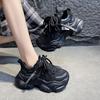 Женские туфли-папы на платформе с толстой подошвой, увеличивающие рост, женская обувь 2025 новая летняя сетчатая дышащая повседневная спортивная обувь ins тренд