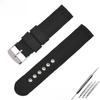 18mm 20mm 22mm 24mm Universal Nylon Watch Strap-Waterproof and Sweatproof Unisex Canvas Watch Accessories Black Strap Watch Band Samsung Watch Band