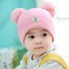 Winter Children Warm Baby Knitted Hats With Pom Pom Kids Knit Beanie Hats Solid Color Infant Hat For Boys Girls