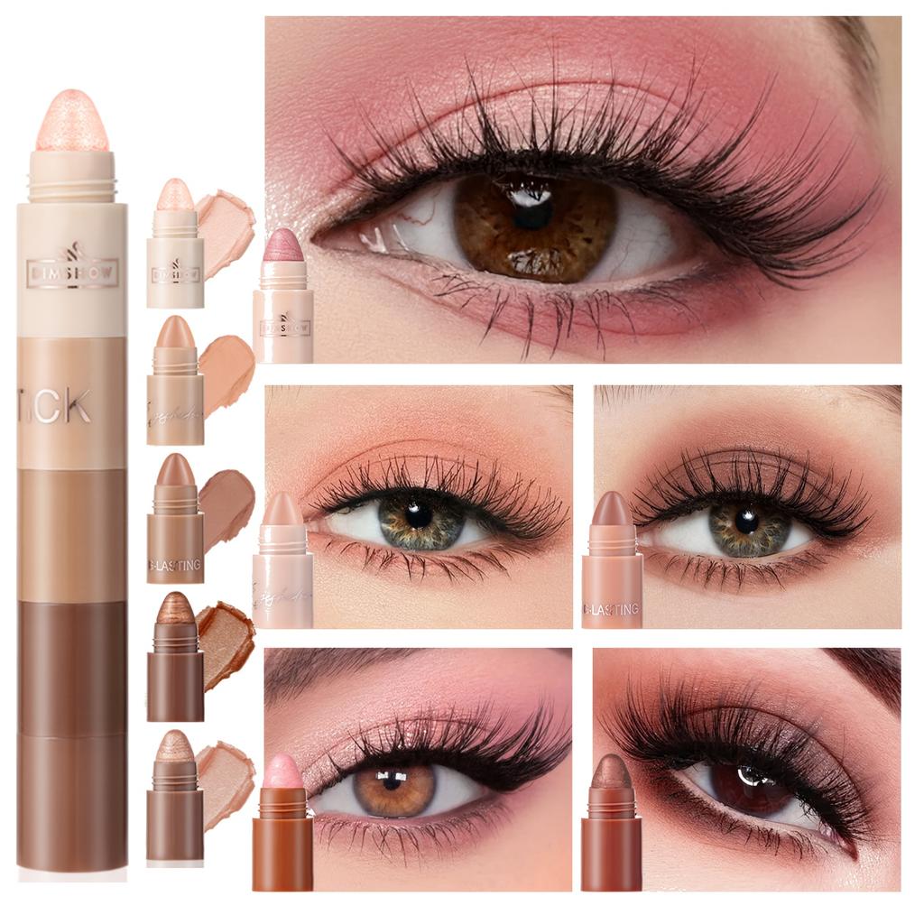 5 в 1 набор теней для век карандаш бархатный матовый пигмент мерцающий хайлайтер макияж комбинированный розовый коричневый мини тени карандаш косметика