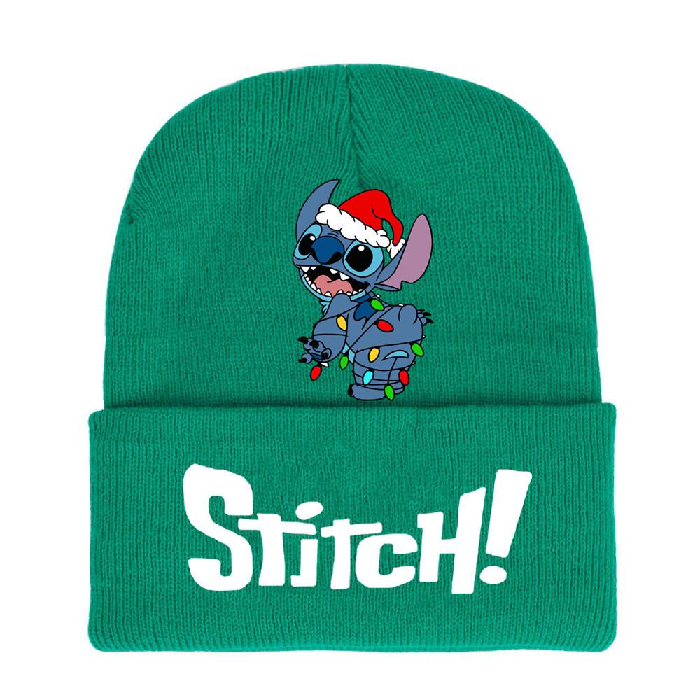 Disney Stitch Knit Beanie Winter Hat With Rolled Brim For Christmas Gifts Adults