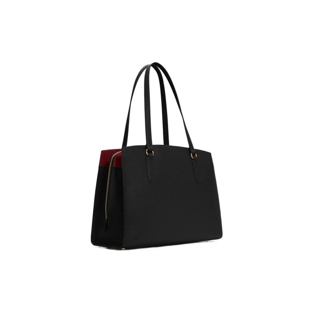 COACH Leather Shoulder Bag Large Women's Black C4077-IMF2L