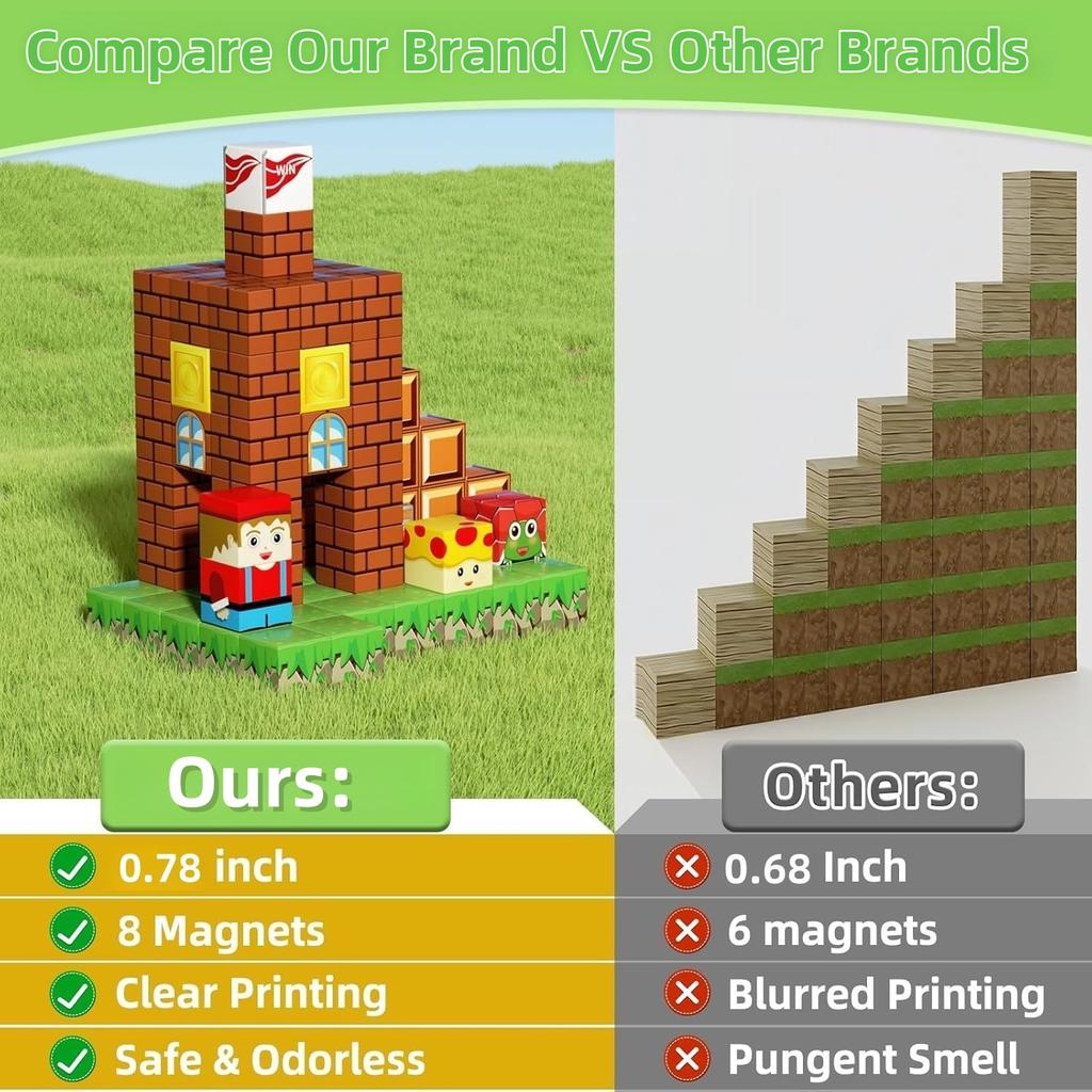 Magnetic Building Blocks for Mining Magnet World Build Game Adventure Set STEM Sensory Creative DIY Toy Gift