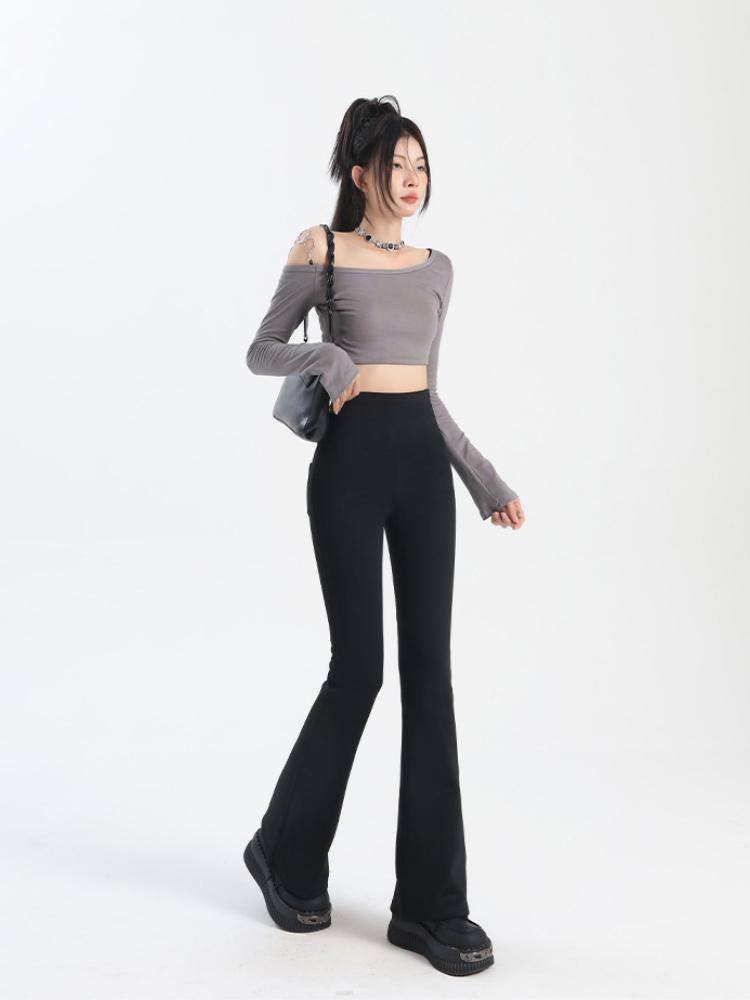 Расклешенные брюки женские зимние плюс бархатные облегающие леггинсы с высокой талией повседневные сексуальные универсальные брюки колготки обтягивающие брюки скинни, приподнимающие ягодицы