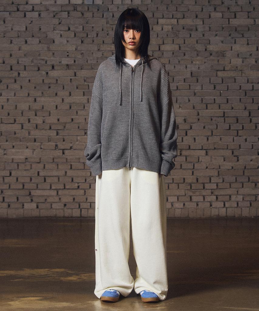 FILLUMINATE Subdude Knit Hooded Zip-Up - Ivory
