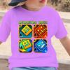 Geometry Dash Cartoon Print Kids Tshirt Childrens Clothing Summer Casual Crew Neck Short Sleeve Tee Girls Clothes Boys Tops