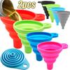 Foldable Car Engine Funnel Silicone Liquid Funnel Washer Fluid Change Portable Auto Engine Oil Change Funnel Car Accessories