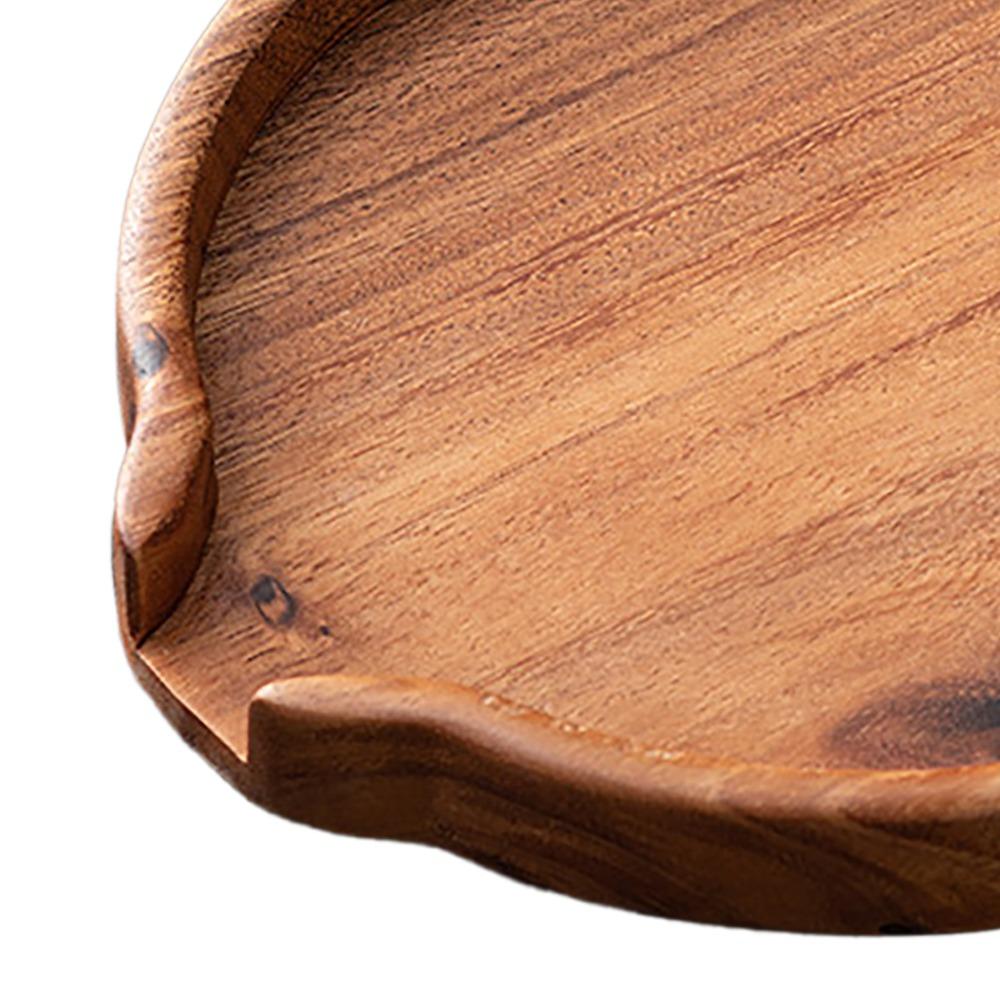 U Shaped Opening Wooden Tea Tray Round Shape Tea Coffee Snack Tray Wooden Serving Tray Home Use