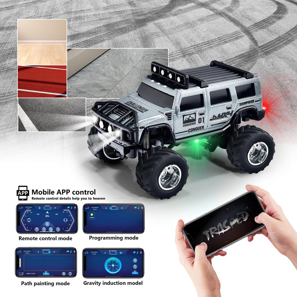 Road Remote Control Car With Adjustable Speed, Lights And Absorbers, Can Be Connected To Mobile Phone Control