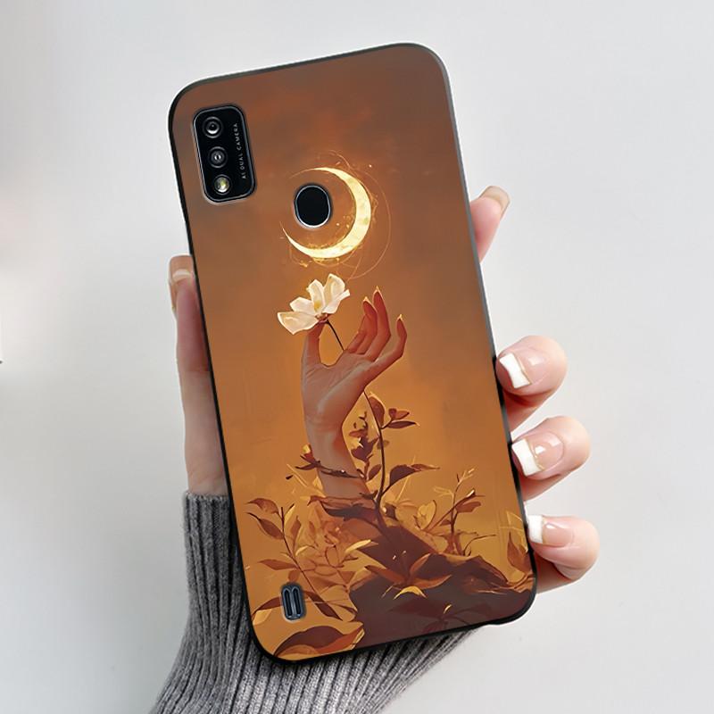 Phone Case For ZTE Blade A51/A7P Jelly Soft Black Cover New Stylish Pattern Dreamy Moon Sea ZTE Blade A51/A7P Casing