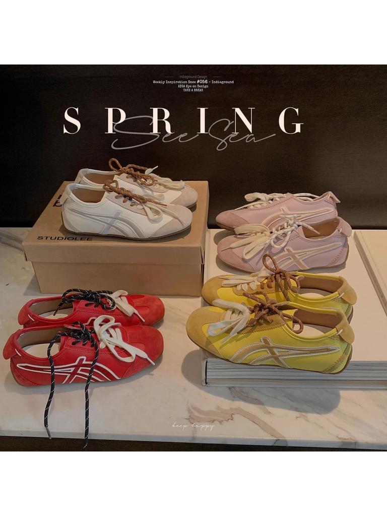 Виноградная мать тот же старый берлинский журнал~ модная контрастная пара шнурков квадратный круглый носок повседневная универсальная обувь Форреста Гампа немецкая