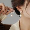 Zircon Drop Glaze Earrings CD Letter Light Luxury High-end Earrings Temperament Versatile Small Fragrant Pearl Ear Jewelry