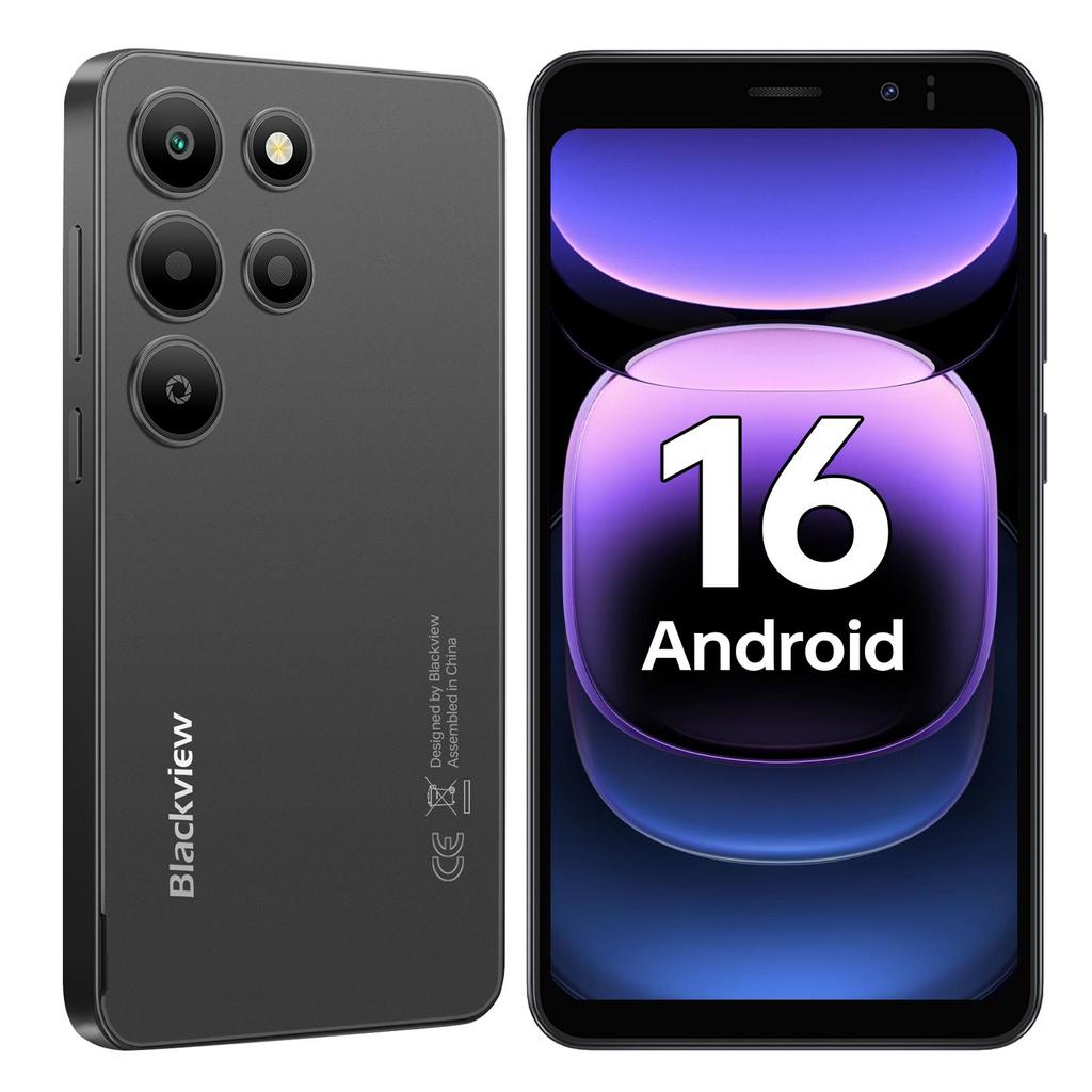 Blackview Смартфон Wave 2C Android 16, 12 ГБ ОЗУ + 32 ГБ ПЗУ(ТФ 1 ТБ) Смартфон 3000 мАч, 5-дюймовый HD+ экран, Камера 5 МП + 2 МП, Две SIM-карты/GPS