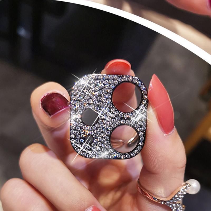 Защитная пленка для объектива камеры с бриллиантами для iPhone 11 12 13 Pro Max, защитная пленка с блестками и кристаллами для iPhone 11 12 13 Pro Max, стеклянная крышка