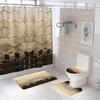 Занавеска для душа в ванной из четырех частей, цифровая печать, мраморная, водонепроницаемая, занавеска-перегородка для туалета, коврик для ванной