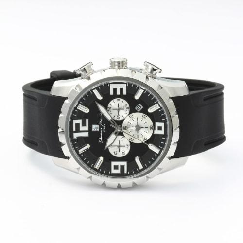 [Salvatore Marra] Men's Watch Chronograph Business Analog Quartz Black SSBKBK with Cross