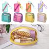 Large Capacity Mesh Cosmetic Bag Dopamine Color Coin Purse Durable Storage Bag