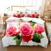 Rose Duvet Cover Set 220X240 for Double Bed Quilt Comforters Cover Pink Floral Bedding Set 3PCS 2PCS Single Beds Queen Full Size