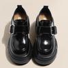Four Seasons Versatile~ Height Increase 7cm Round Head Platform Small Leather Shoes 2025 New Spring and Summer British Black Loafers Single Shoes