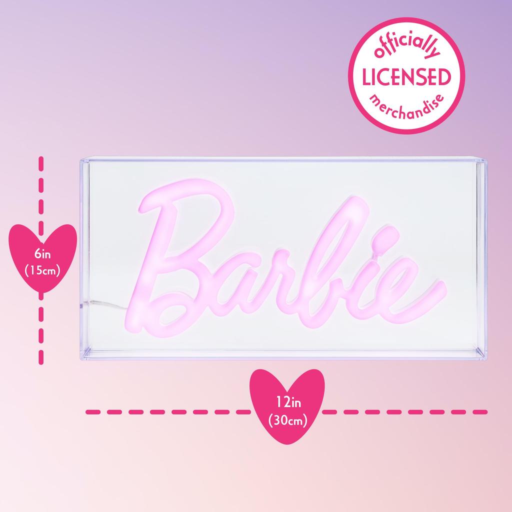 Paladone Barbie Logo Lamp LED Neon Pink Sign Official Barbie Merchandise - - -