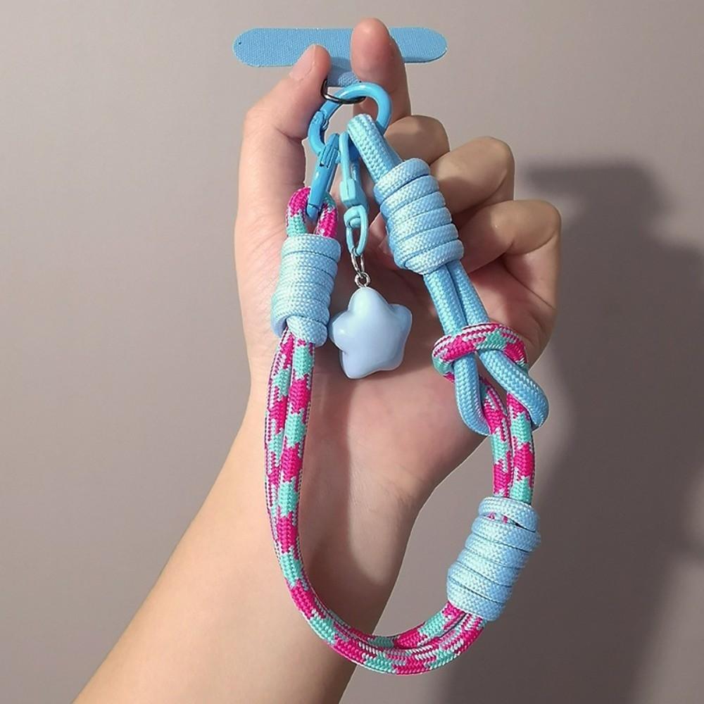 Star Keychain Mobile Phone Lanyard Detachable Mobile Phone Charm Woven Phone Strap  Lanyard Patch