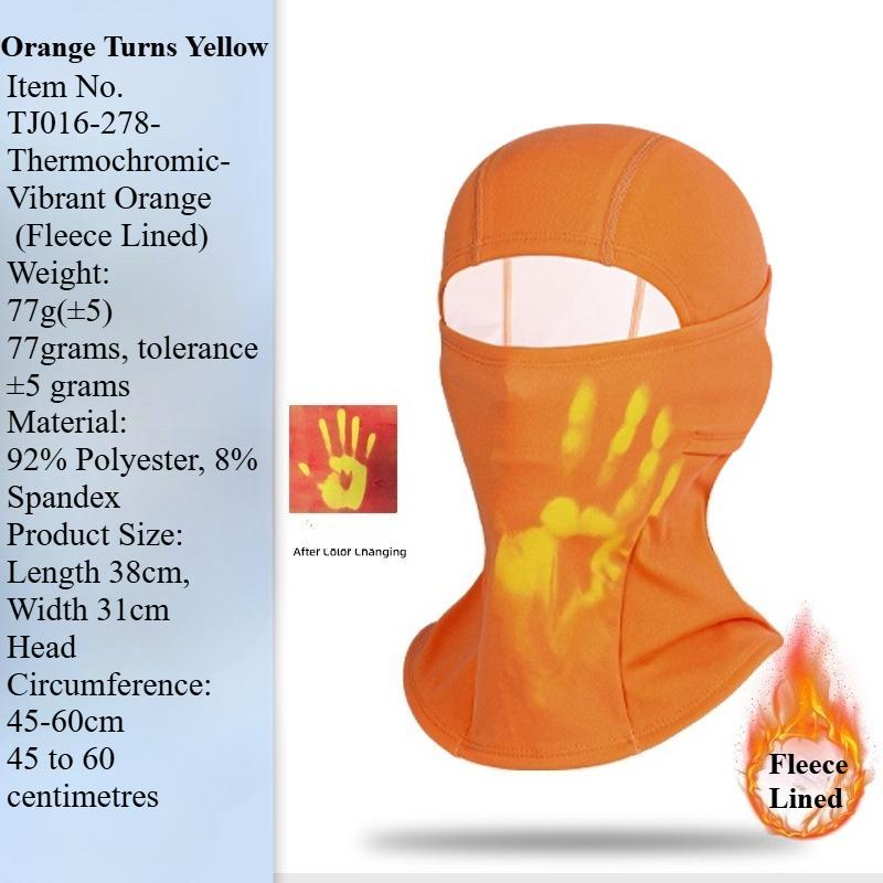Winter cycling warm mask breathing discoloration hood skiing velvet thickened windproof and cold thermal induction mask
