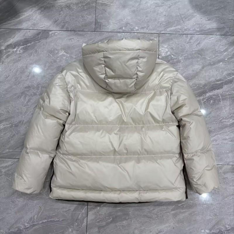 2026 Fall Winter Womens Hooded Down Jacket With Faux Fur Trim White Duck Warm Coat