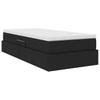 Storage Bed with Mattress Black 100 x 200 cm Polyester