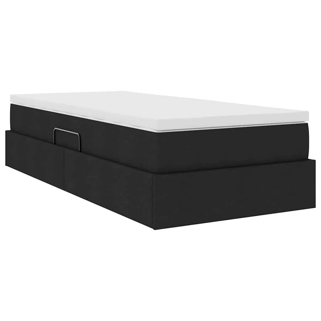 Storage Bed with Mattress Black 100 x 200 cm Polyester