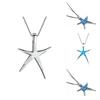 Модное женское ожерелье с подвеской в виде морской звезды, украшенное яркими сине-зелеными и белыми камнями опала