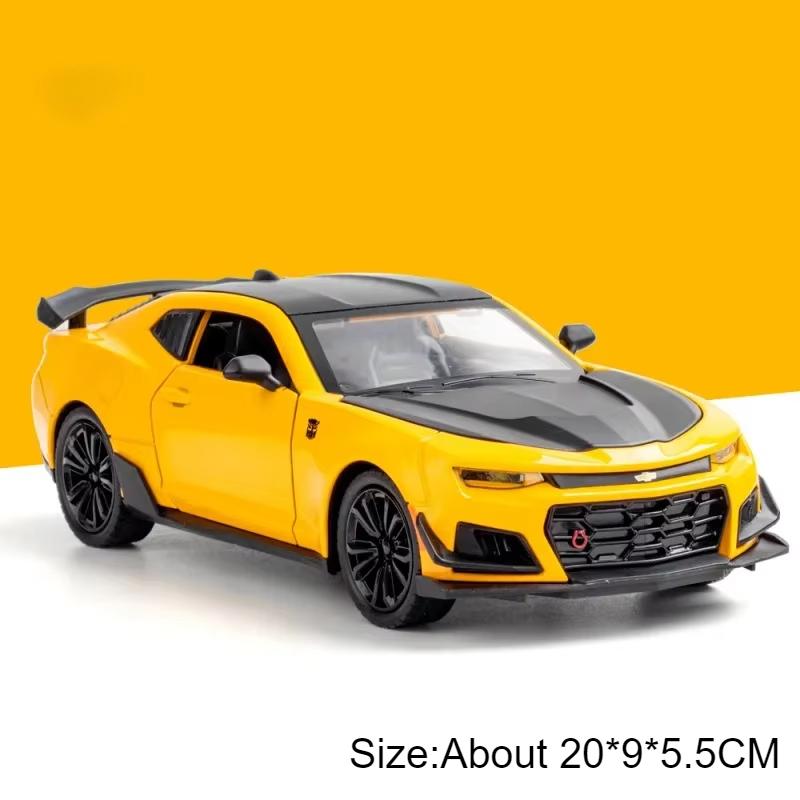 Scale 1:24 Camaro Lykan Sports Car Model Toy Diecast Metal Music Light Pull Back Miniature Supercar Models Good Gift for Friends