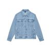 Li Ning Golden Era Washed Polo Collar Single-Breasted Long Sleeve Denim Jacket Men Jacket Denim-Blue AJDT059-2