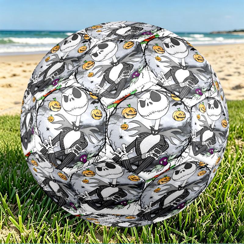 The Nightmare Before Christmas Print Size 5 Soccer Ball, PU Wear Resistant Football for Match Training and Daily Practice, Birthday Gift for Soccer Fa