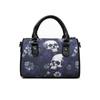 Spooky Glamour Skull Flower Handbag Gothic Boston Style Shoulder & Crossbody Bag for Fashion Forward Women Halloween Inspired