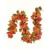 1 шт. Листовая гирлянда Осенняя гирлянда Искусственная осенняя листовая гирлянда Искусственная осенняя листовая подвесная лоза День благодарения Настенное украшение, Рождество