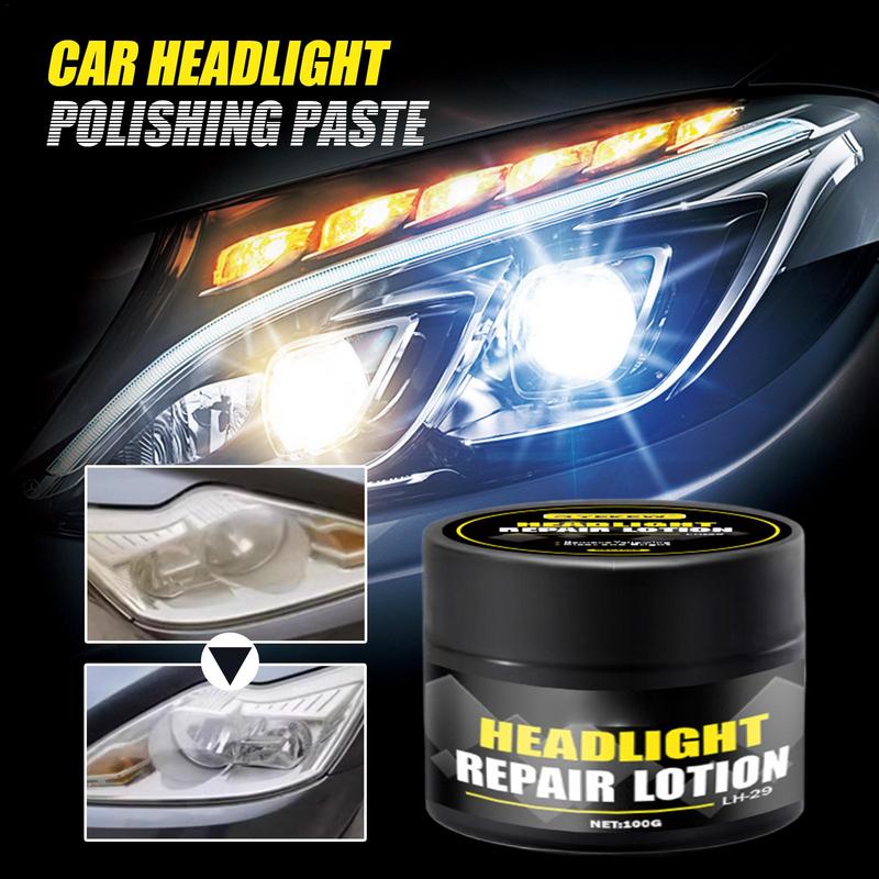 Полировка фар автомобиля Восстановление фар Удаление царапин Полировальная паста для очистки Ремонт Удаление окисления Полироль для восстановления фар