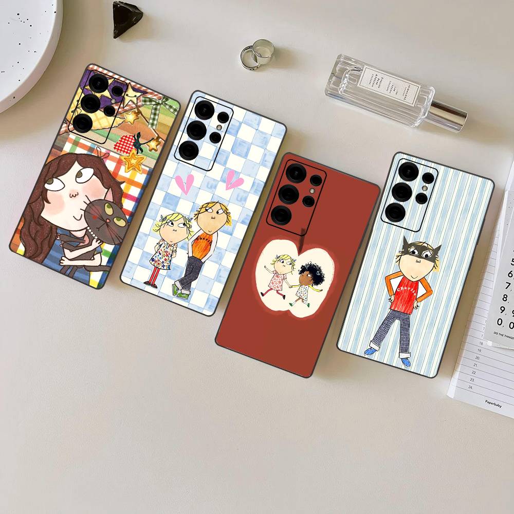 Charlie And Lola Anime Phone Case For Samsung S 24 fe 25 Ultra plus 20 lite 21 30 22 23 24 22 Ultra 5G Fundas