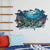 3D Наклейки на стену Акула Разбитая стена Аквариум Океанские наклейки на стену Для детской комнаты Ванной Кухни Домашний декор