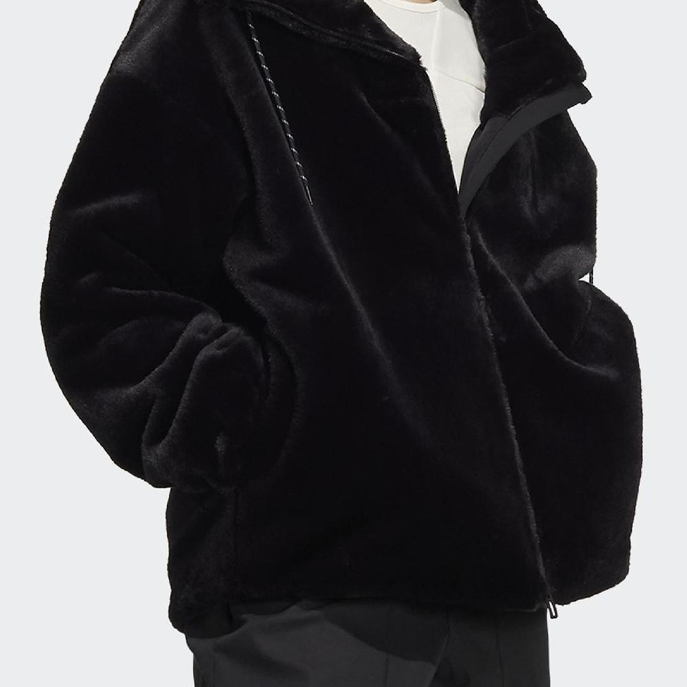 adidas Флисовая теплая повседневная куртка Женские куртки черные H07395
