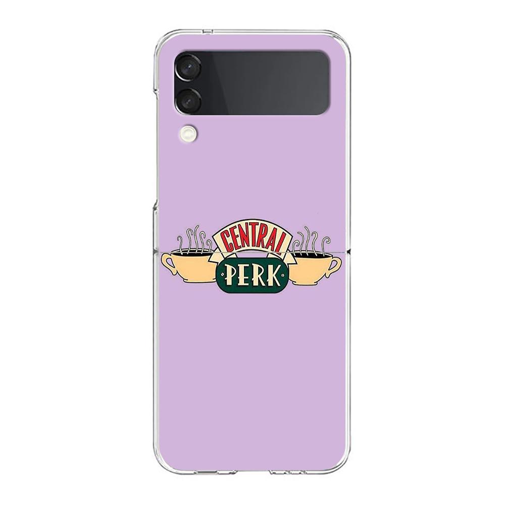 Чехол для телефона Samsung Galaxy Z Flip 7 6 5 4 Прозрачный для Samsung Z Flip 3 Жесткий ПК Складной корпус Друзья Fundas Capas