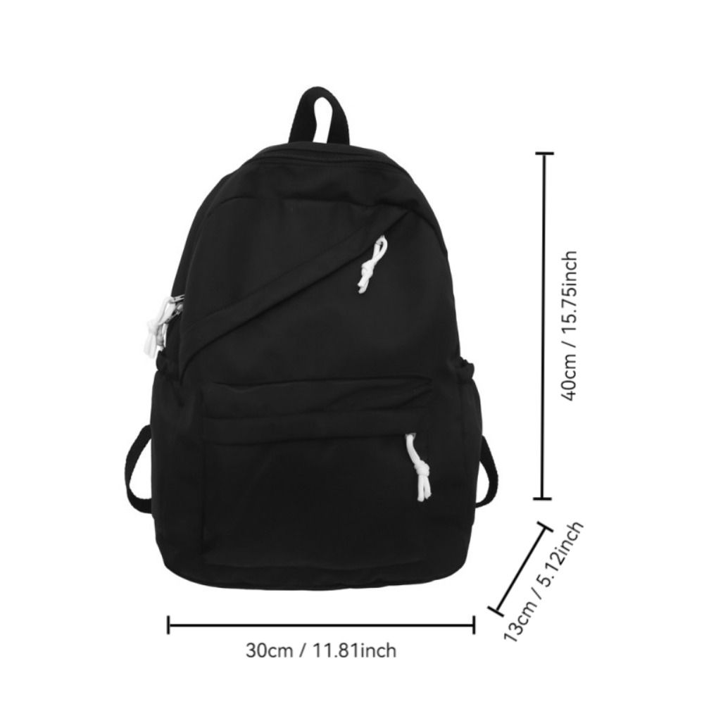 Solid Color Nylon Student Schoolbag Small Fresh Backpack Female Fashion Casual College Student Junior High School Girl Backpack