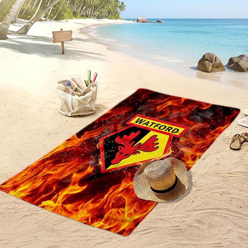Watford Football Print Beach Towel, Large Soft Quick Dry Towel for Beach Camping Swimming