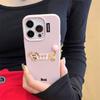 iPhone Pink Leather Embroidered Dog Case for Girls Cute Phone Accessories for iPhone 11 12 13 14 15 Pro Max