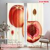 2pcs 2D Flat Printing Curtains Plum Fruit Botanical Illustration Fabric Without Electricity 0 for Yard & Garden No Power Needed